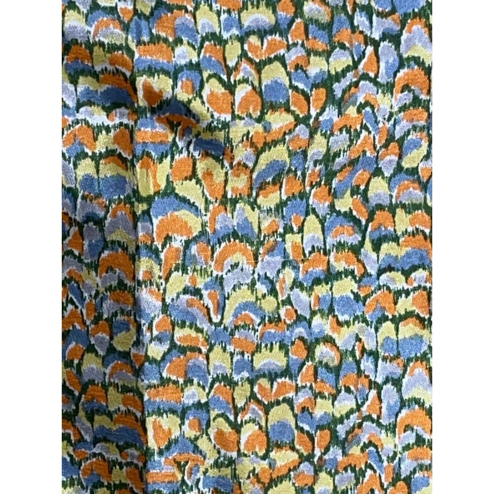 Glentex Scarf 23" Square Vintage Yellow Multi Colorful Nylon Japan Womens